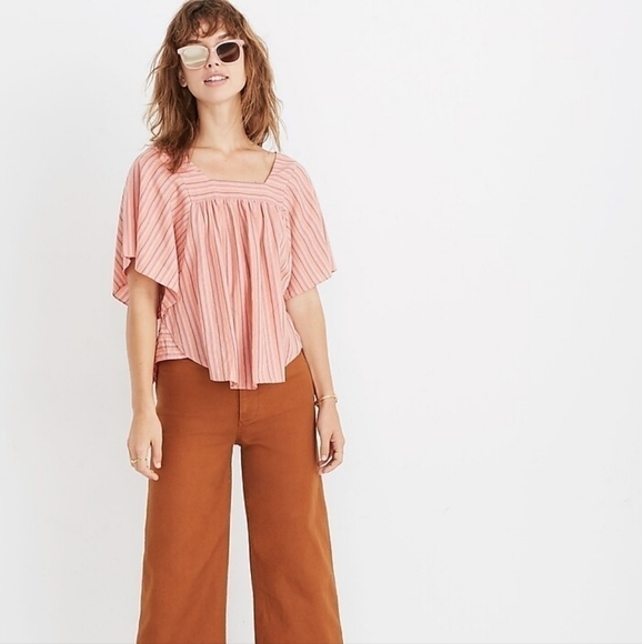Madewell Butterfly Top in Slope Stripe sz M - Picture 1 of 8